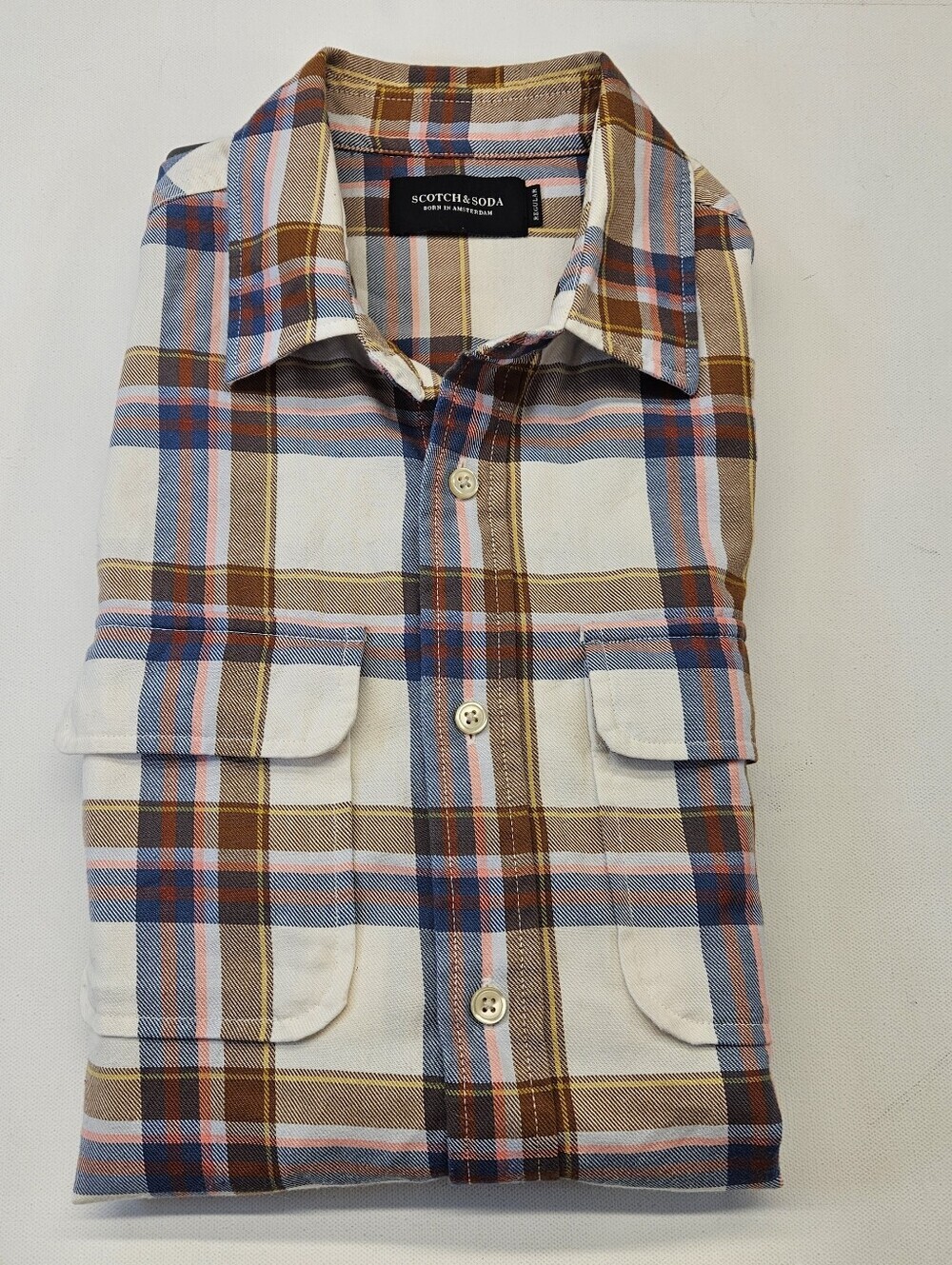 Scotch Soda Shirt Multicolor Plaid Button-Down Size Medium